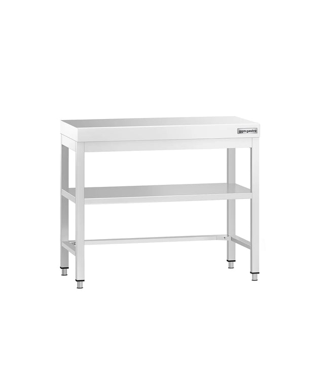 GGM Gastro Bàn Inox Trung Tâm PREMIUM - 800x700mm - Có 2 Kệ Dưới - Có Thanh Giằng Chéo