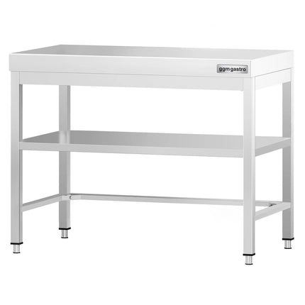 GGM Gastro Bàn Inox Trung Tâm PREMIUM - 800x700mm - Có 2 Kệ Dưới - Có Thanh Giằng Chéo