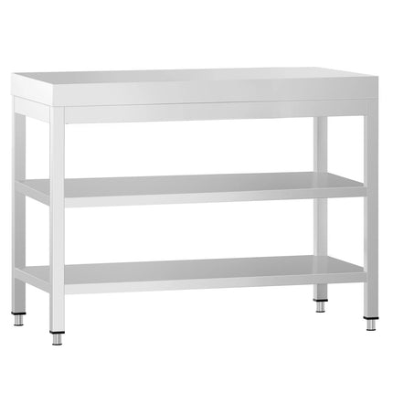 GGM Gastro Bàn Inox Trung Tâm PREMIUM - 800x700mm - Có 2 Kệ Dưới - Có Thanh Giằng Chéo