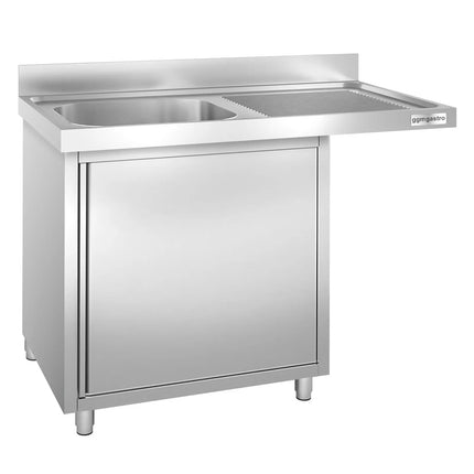 GGM Gastro Bàn Rửa Máy Rửa Bát Có Tủ PREMIUM - 1200x700mm - 1 Chậu Bên Trái