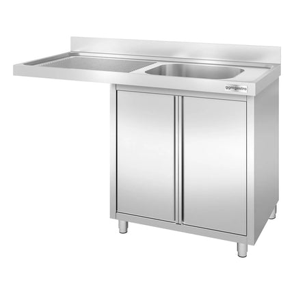 GGM Gastro Bàn Rửa Máy Rửa Bát Có Tủ PREMIUM - 1400x700mm - 1 Chậu Bên Phải