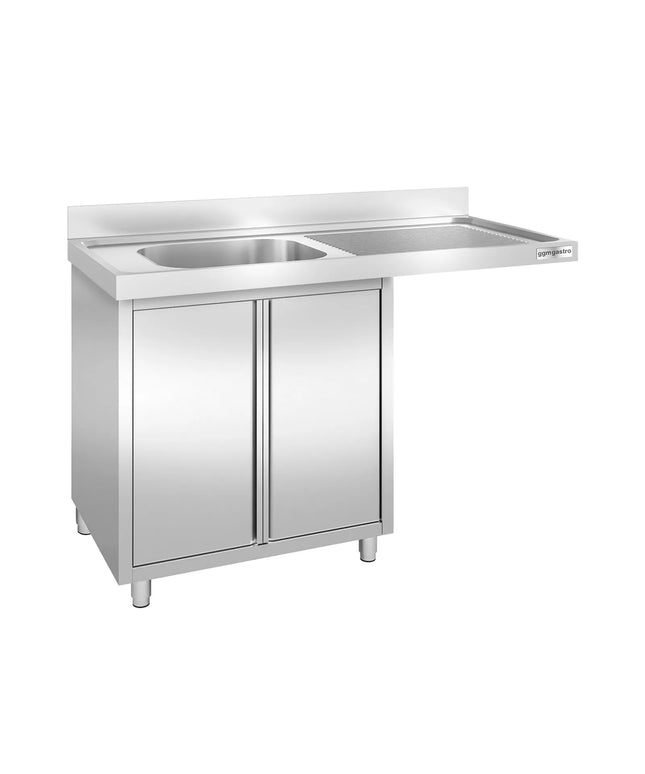 GGM Gastro Bàn Rửa Máy Rửa Bát Có Tủ PREMIUM - 1400x700mm - 1 Chậu Bên Trái