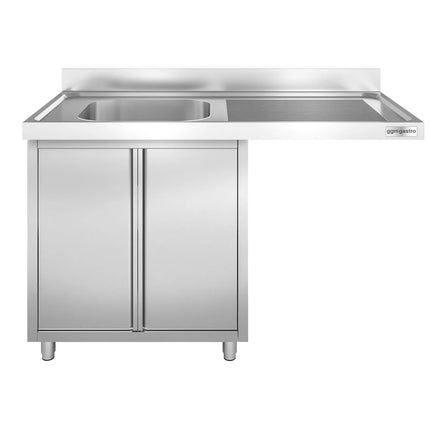 GGM Gastro Bàn Rửa Máy Rửa Bát Có Tủ PREMIUM - 1400x700mm - 1 Chậu Bên Trái