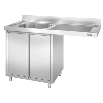 GGM Gastro Bàn Rửa Máy Rửa Bát Có Tủ PREMIUM - 1400x700mm - 1 Chậu Bên Trái
