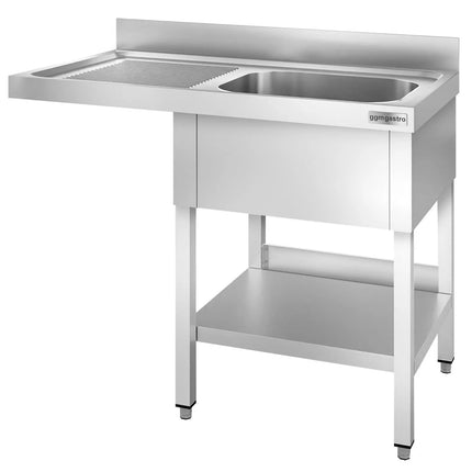 GGM Gastro Bàn Rửa Máy Rửa Bát PREMIUM - 1200x600mm - 1 Chậu - Bàn Ráo Bên Trái