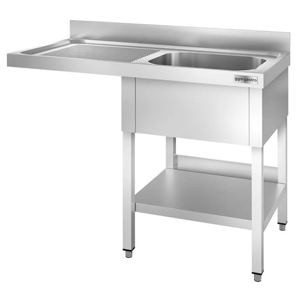 GGM Gastro Bàn Rửa Máy Rửa Bát PREMIUM - 1400x700mm - 1 Chậu - Bàn Ráo Bên Trái