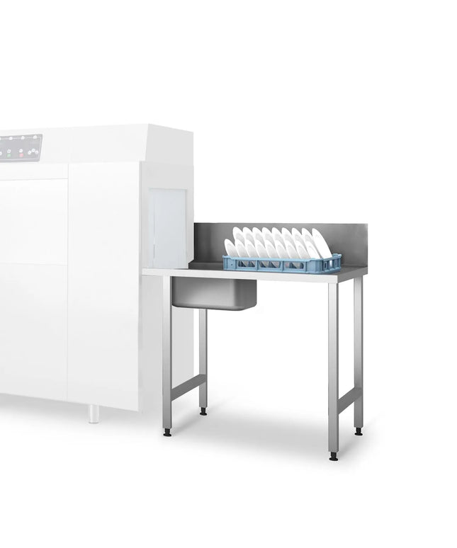 GGM Gastro Bàn Vào Máy Rửa Chén Băng Chuyền - 1300mm - Lắp Phải - 1 Chậu & Máng Xả Rác - Cho KSS118