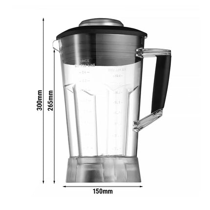 GGM Gastro Bar Blender Container - Polyethylene - 2L - handle - with measurement markings - for BBMK2-2200