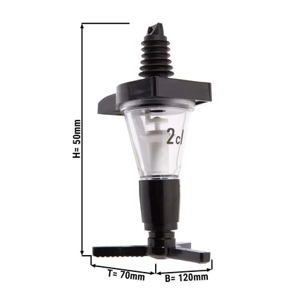 GGM Gastro Bar Professional | Measured Spirit Pourer 20ml - 20ml - Plastic - Black - CE‑stamped