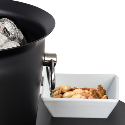 GGM Gastro Bar Set with Wine Bucket & 2 Snack Bowls - Stainless Steel, Powder-Coated - Ø465mm - Height:180mm - Black