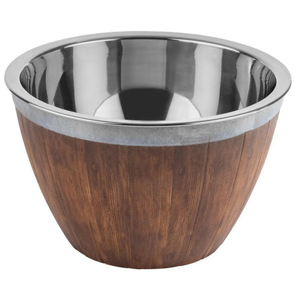 GGM Gastro Barrel - 2-piece Set - Stainless Steel & Melamine - 3L - round - Ø 260mm - 260x260mm - Depth: 160mm - Brown