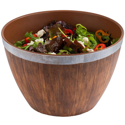 GGM Gastro Barrel - 2-piece Set - Stainless Steel & Melamine - 3L - round - Ø 260mm - 260x260mm - Depth: 160mm - Brown
