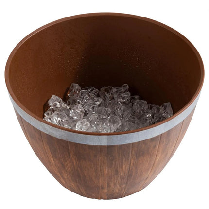 GGM Gastro Barrel - 2-piece Set - Stainless Steel & Melamine - 3L - round - Ø 260mm - 260x260mm - Depth: 160mm - Brown