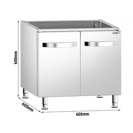 GGM Gastro Base Cabinet for Gas Stove - 600x600x600mm - Stainless Steel AISI 304 - 2 doors - for GHK6634