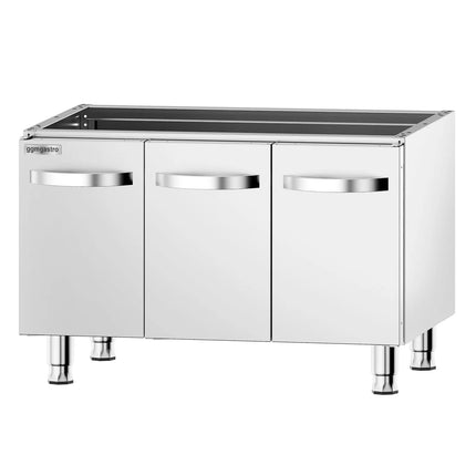 GGM Gastro Base Cabinet for Gas Stove - 900x600x600mm - Stainless Steel AISI 304 - 3 doors - for GHK9636HP & GHK9636