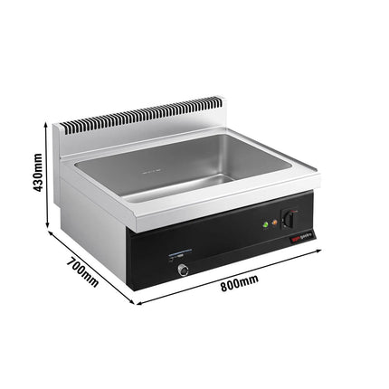 GGM Gastro Bếp Cách Thủy Để Bàn - 2x GN 1/1 hoặc 4x GN 1/2 - 2.4kW - Có Van Xả