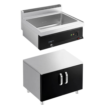 GGM Gastro Bếp Cách Thủy Để Bàn - 2x GN 1/1 hoặc 4x GN 1/2 - 2.4kW - Có Van Xả