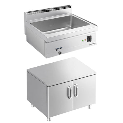 GGM Gastro Bếp Cách Thủy Để Bàn - 2x GN 1/1 hoặc 4x GN 1/2 - 2.4kW - Có Van Xả
