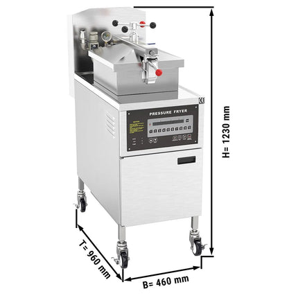 GGM Gastro Bếp Chiên Áp Suất Điện - 24L - 13.5kW - Có Lọc Dầu Tích Hợp - Kỹ Thuật Số