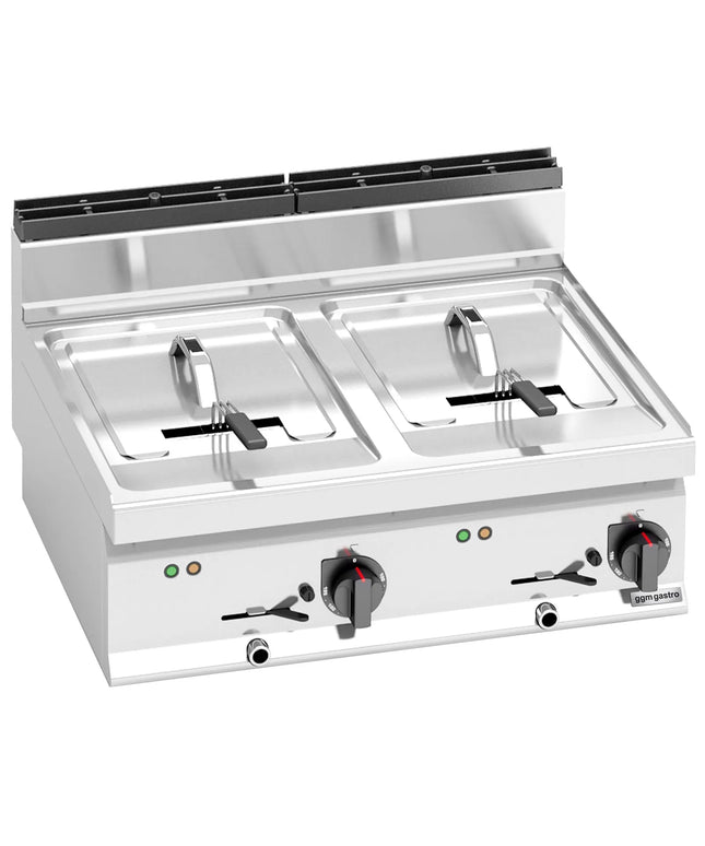 GGM Gastro Bếp Chiên Nhúng Điện 2 Bồn - 10+10L - 12kW - Có Van Xả