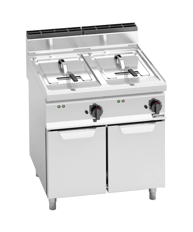 GGM Gastro Bếp Chiên Nhúng Điện 2 Bồn - 10+10L - 12kW - Có Van Xả