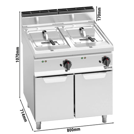 GGM Gastro Bếp Chiên Nhúng Điện 2 Bồn - 10+10L - 12kW - Có Van Xả