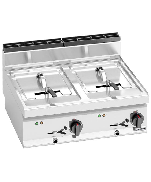 GGM Gastro Bếp Chiên Nhúng Điện 2 Bồn - 10+10L - 18kW - Có Van Xả