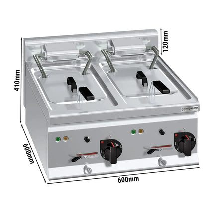GGM Gastro Bếp Chiên Nhúng Điện 2 Bồn - 10+10L - 18kW - Có Van Xả