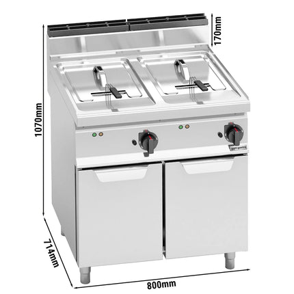 GGM Gastro Bếp Chiên Nhúng Điện 2 Bồn - 10+10L - 18kW - Có Van Xả
