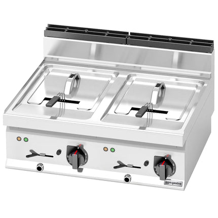GGM Gastro Bếp Chiên Nhúng Điện 2 Bồn - 10+10L - 18kW - Có Van Xả