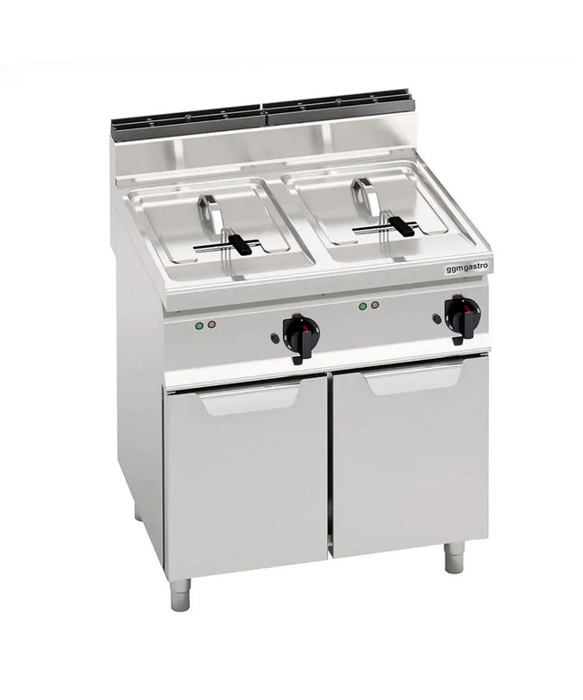 GGM Gastro Bếp Chiên Nhúng Điện 2 Bồn - 18+18L - 27kW - Có Van Xả