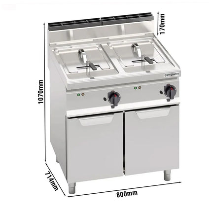 GGM Gastro Bếp Chiên Nhúng Điện 2 Bồn - 18+18L - 27kW - Có Van Xả
