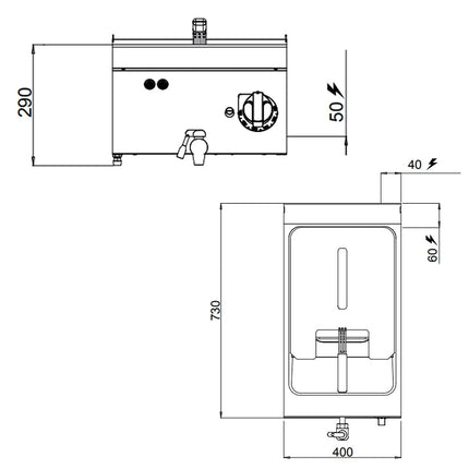 GGM Gastro Bếp Chiên Nhúng Điện Đứng - 10L - 9kW