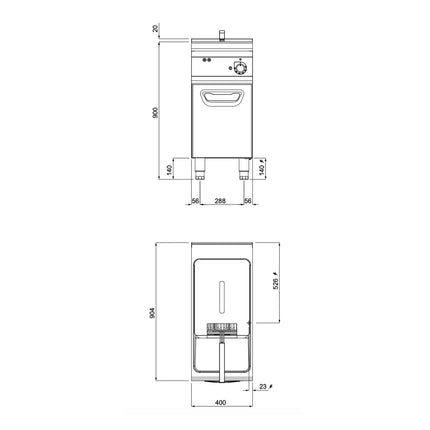 GGM Gastro Bếp Chiên Nhúng Điện Đứng - 18L - 18kW - Thủ Công