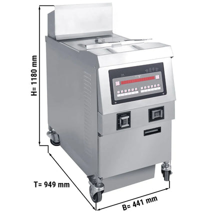 GGM Gastro Bếp Chiên Nhúng Điện Đứng - 25L - 14.2kW - Điều Khiển Điện Tử - Có Lọc Dầu Tích Hợp