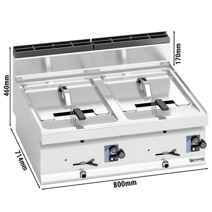GGM Gastro Bếp Chiên Nhúng Gas 2 Bồn - 10+10L - 13.8kW