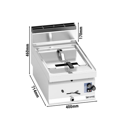 GGM Gastro Bếp Chiên Nhúng Gas Để Bàn - 10L - 6.9kW - Thủ Công - Có Van Xả