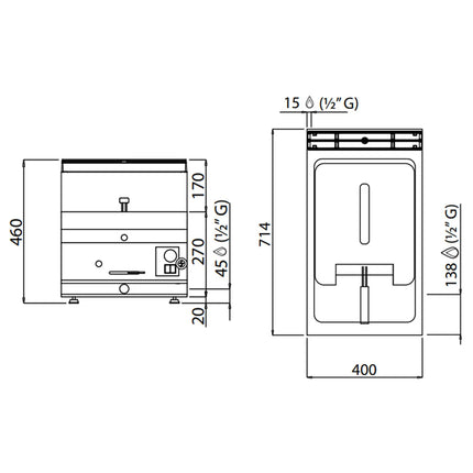 GGM Gastro Bếp Chiên Nhúng Gas Để Bàn - 10L - 6.9kW - Thủ Công - Có Van Xả
