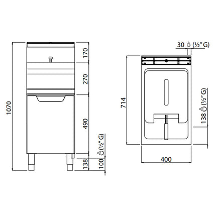 GGM Gastro Bếp Chiên Nhúng Gas Đứng - 15L - 12.7kW