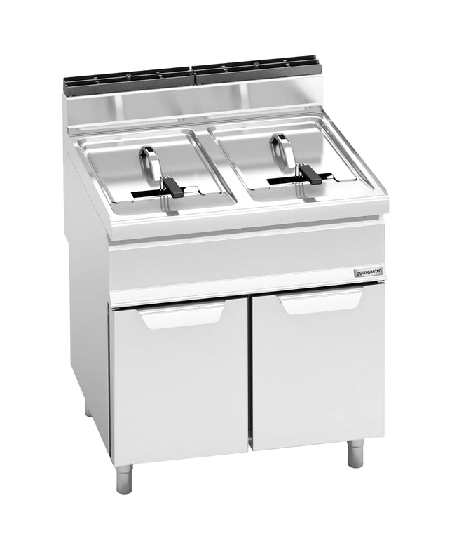 GGM Gastro Bếp Chiên Nhúng Gas Đứng 2 Bồn - 20+20L - 33kW - Có Van Xả