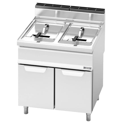GGM Gastro Bếp Chiên Nhúng Gas Đứng 2 Bồn - 20+20L - 33kW - Có Van Xả