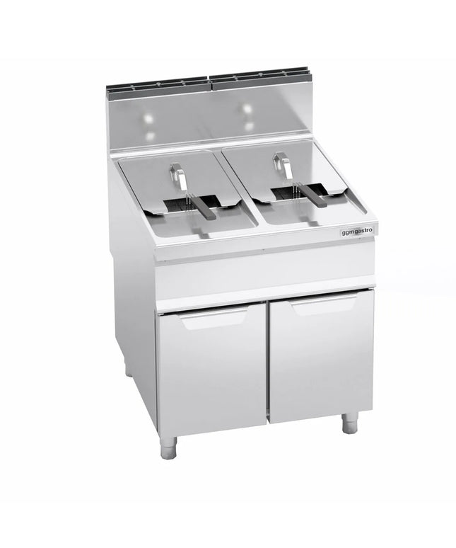 GGM Gastro Bếp Chiên Nhúng Gas Đứng 2 Bồn - 20+20L - 35kW - Thủ Công - Có Van Xả