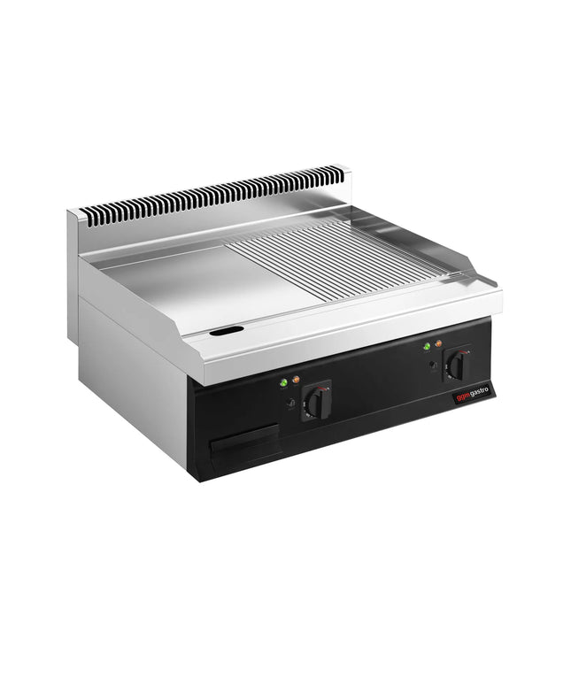 GGM Gastro Bếp Chiên Nướng Điện - 13.8kW - Mặt Nửa Phẳng Nửa Rãnh - Diện Tích Nấu: 795x535mm