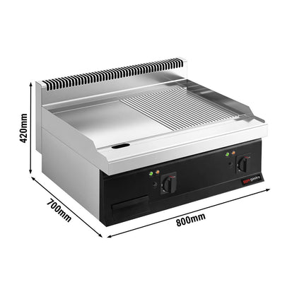 GGM Gastro Bếp Chiên Nướng Điện - 13.8kW - Mặt Nửa Phẳng Nửa Rãnh - Diện Tích Nấu: 795x535mm
