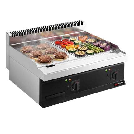 GGM Gastro Bếp Chiên Nướng Điện - 13.8kW - Mặt Nửa Phẳng Nửa Rãnh - Diện Tích Nấu: 795x535mm
