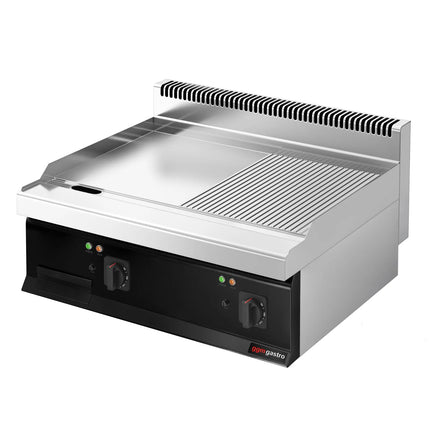 GGM Gastro Bếp Chiên Nướng Điện - 13.8kW - Mặt Nửa Phẳng Nửa Rãnh - Diện Tích Nấu: 795x535mm