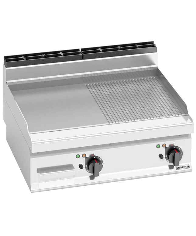 GGM Gastro Bếp Chiên Nướng Điện - 9.6kW - Mặt Nửa Phẳng Nửa Rãnh - Diện Tích Nấu: 795x500mm