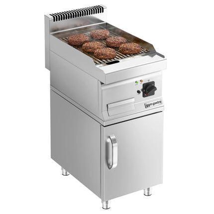 GGM Gastro Bếp Chiên Phẳng Điện - 4.5kW - Diện Tích Nấu: 400x600mm - Có Tủ Bệ - 1 Cánh