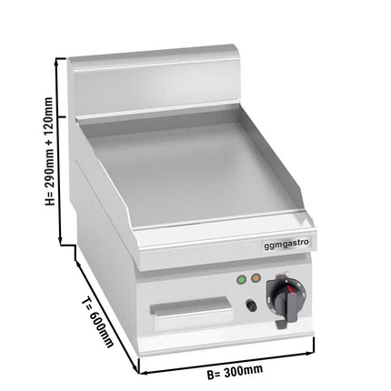 GGM Gastro Bếp Chiên Phẳng Điện - 4kW - Mặt Phẳng - Diện Tích Nấu: 296x430mm