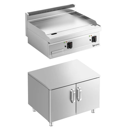 GGM Gastro Bếp Chiên Phẳng Điện - 7.1kW - Mặt Phẳng - Diện Tích Nấu: 795x535mm - Có Tủ Bệ - 2 Cánh